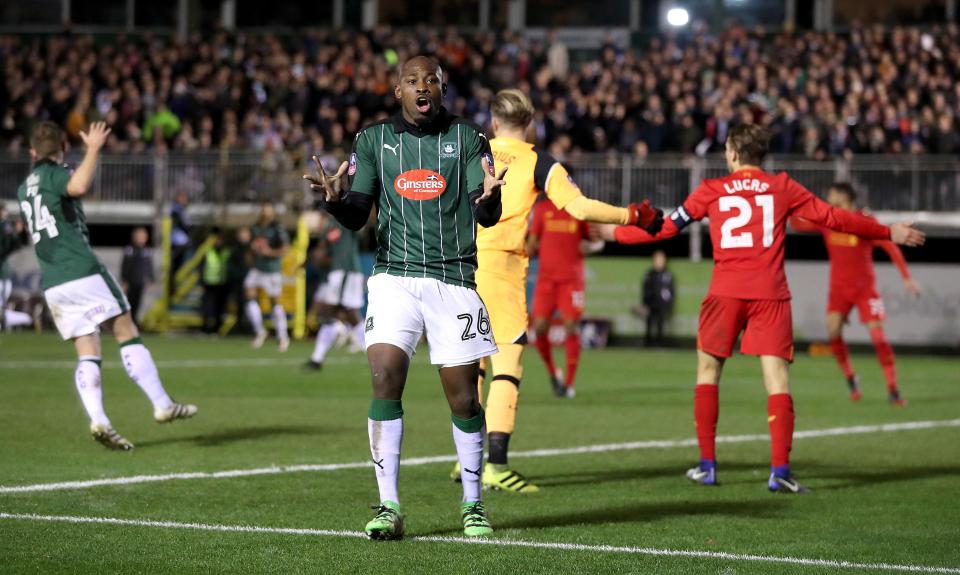  Paul Garita came agonisingly close to equalising for Argyle