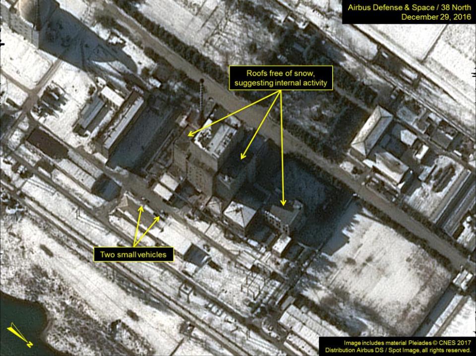  Satellite image taken in December 2016 shows activity at a nuclear site