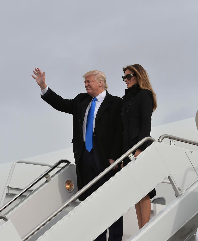  Donald Trump flew into Washington with wife Melania yesterday