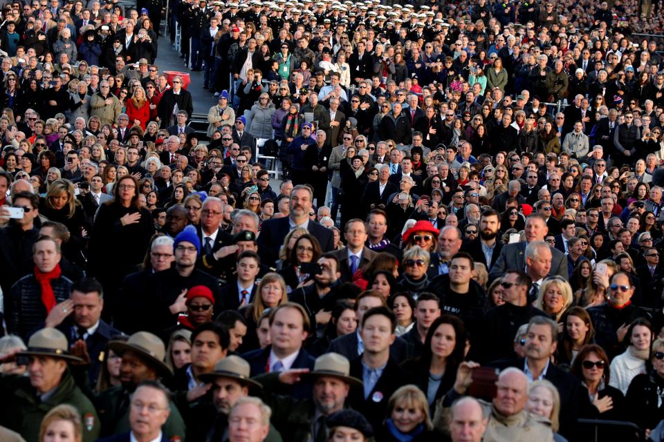  Trump spoke to a sea of supporters yesterday afternoon