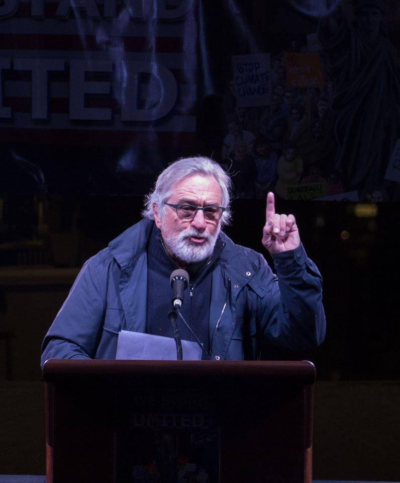  Robert De Niro spoke to thousands at the We Stand United rally in New York