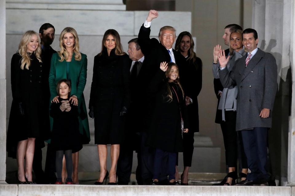  Trump and his family stood by the Lincoln Memorial at the end of his speech