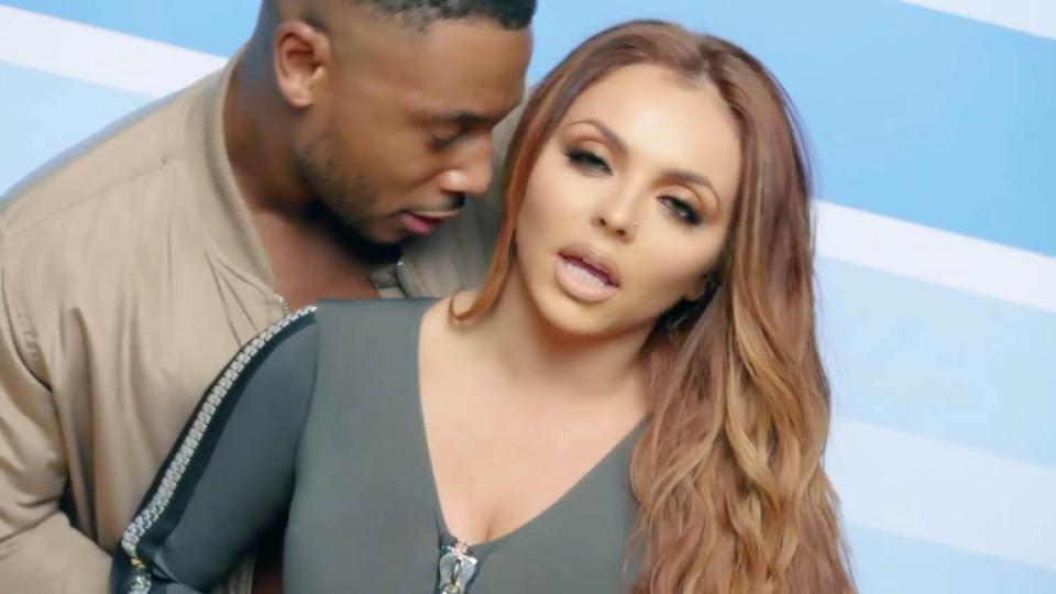  Jesy Nelson also gets sensual with the hunky men in the clip