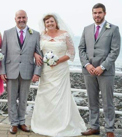  The EastEnders actor was forced to scrap filming after being badly beaten by father and son Robert and Dewi Edwards, both pictured on Robert's wedding day