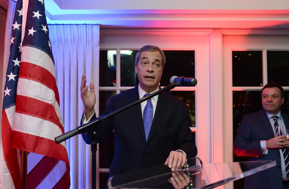  Mr Farage is in Washington for the inauguration