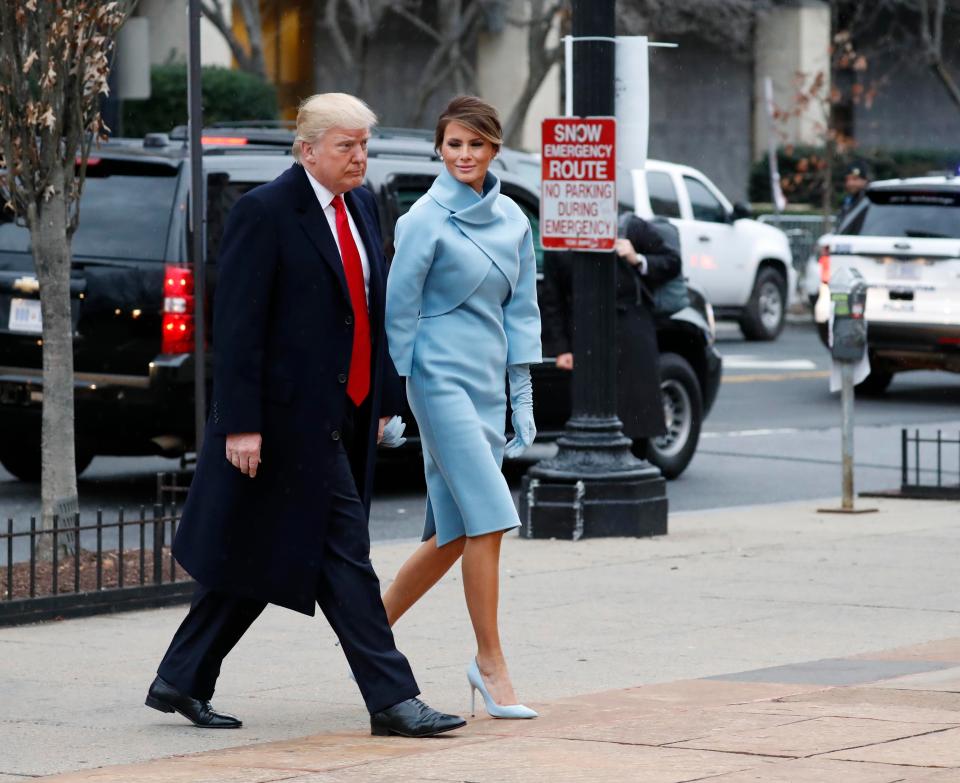  Donald Trump has been pictured for the first time on Inauguration Day just hours before he is officially sworn in as President