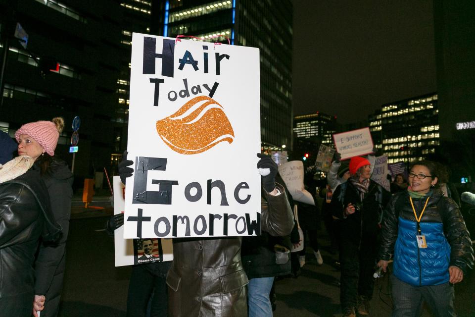  Campaigners hope President Trump will be 'hair today, gone tomorrow'