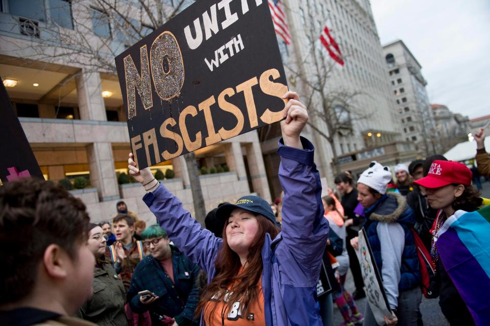  Protesters blocked routes into Trump's ceremony early this morning as thousands took to the streets to oppose his presidency