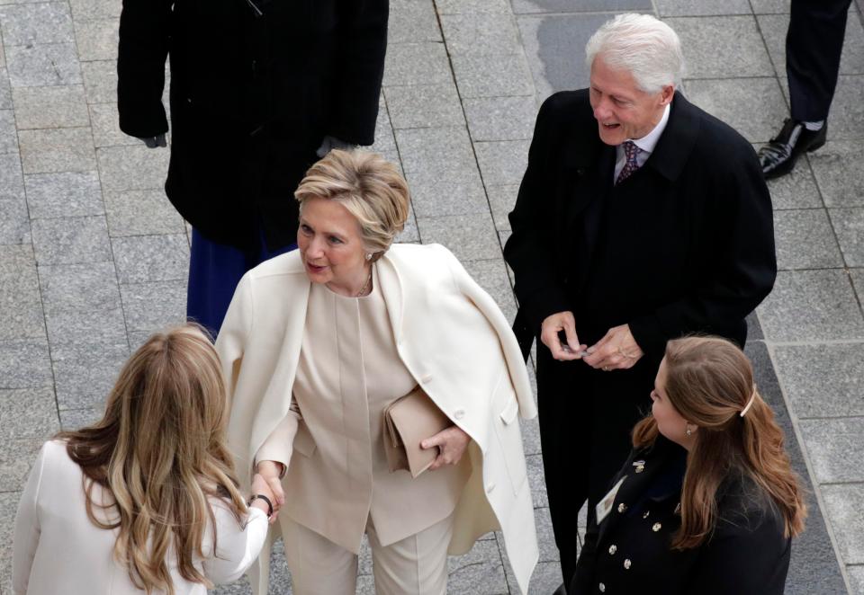  Hillary and Bill Clinton arrive for Trump's inauguration today