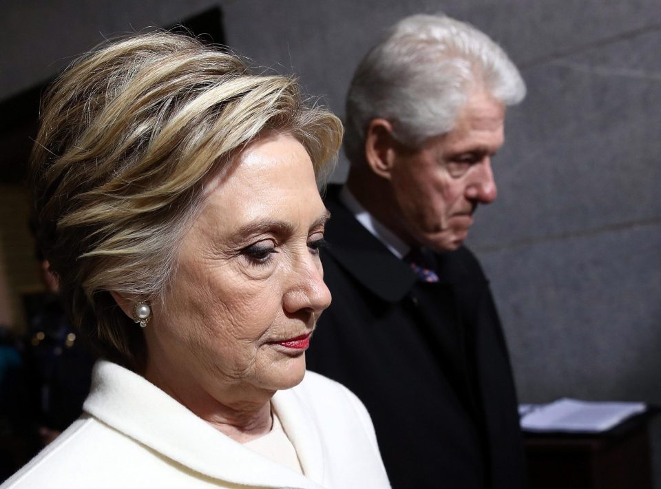  Hillary Clinton also looked far from happy ahead of the ceremony