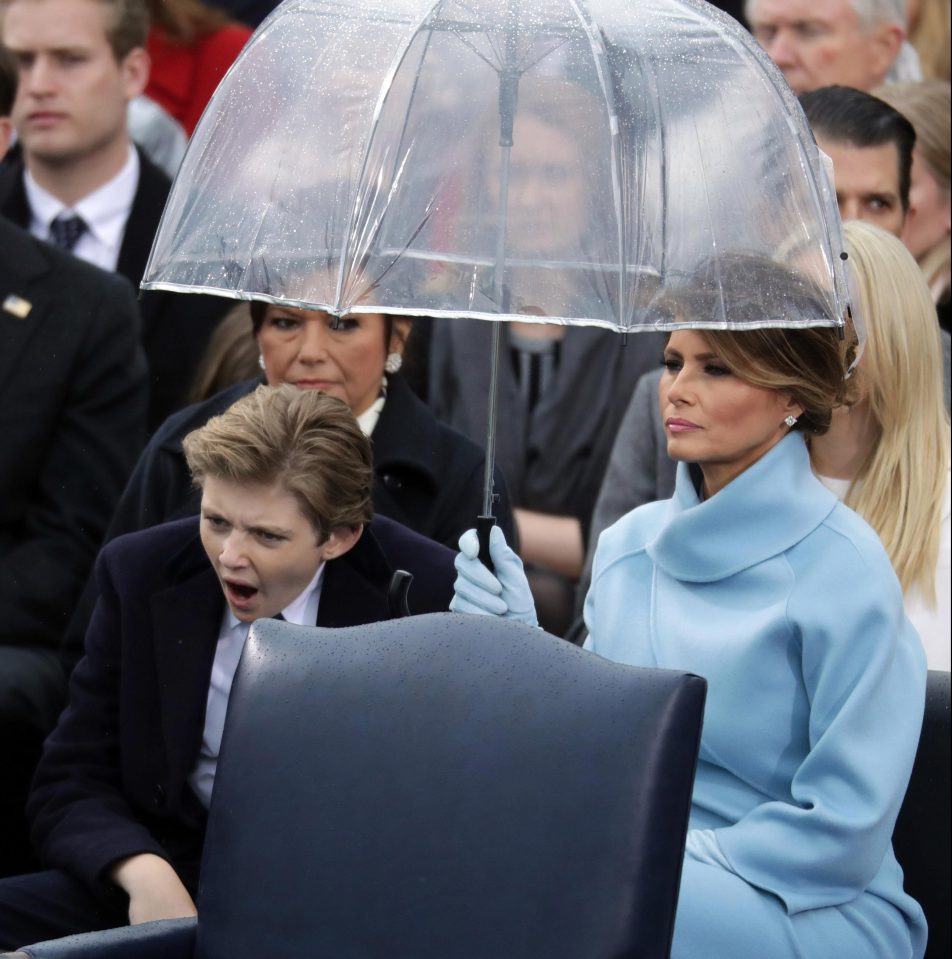  It was all too much for the youngest Trump as he struggled to stay awake