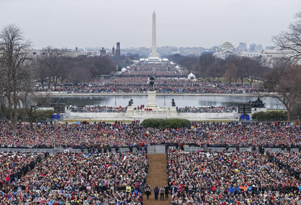  The crowd at Donald Trump's inauguration yesterday