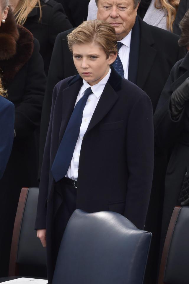  Barron Trump was said to look bored and tired at times during his father's inauguration