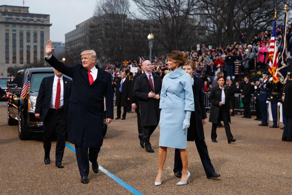  The security guard walked a few paces behind Trump