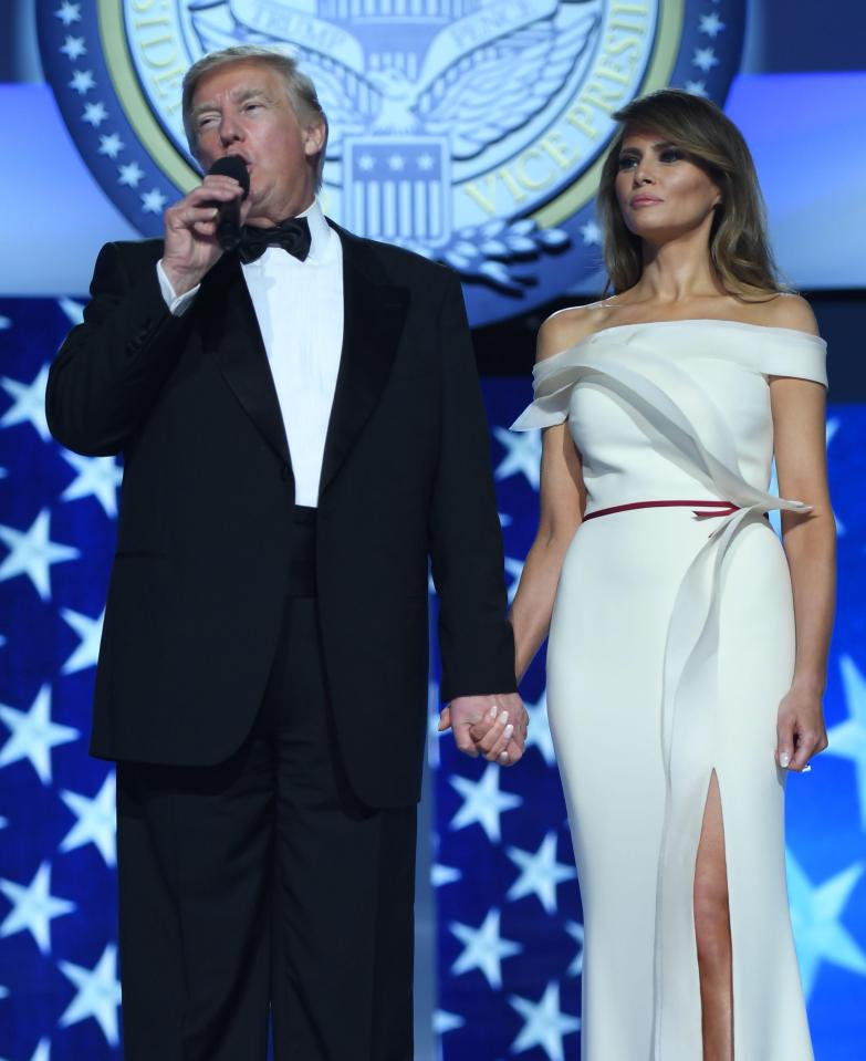  The new First Lady stood proudly by her man's side as he made his speech as President of the United States