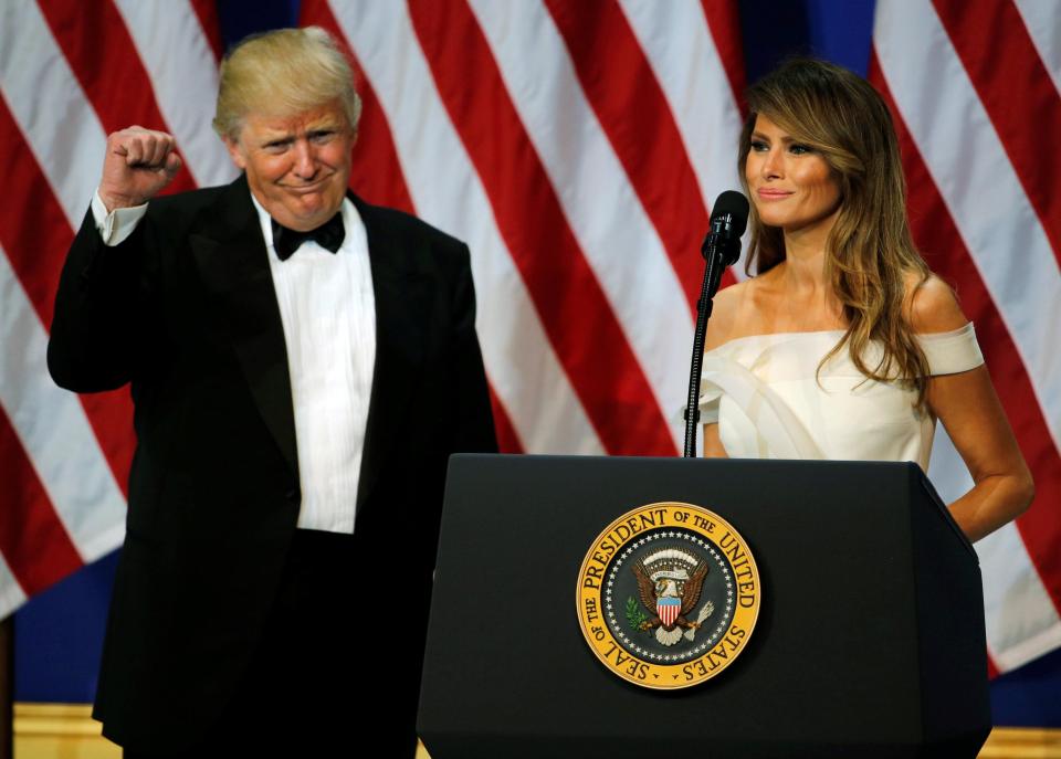  Earlier, Melania spoke with troops at Bagram Air Base in Afghanistan via video conference, vowing to 'make America great again.'