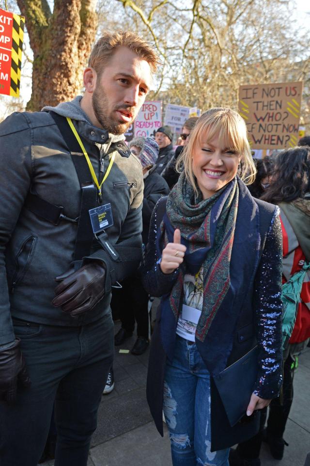  Chris Robshaw and partner Camilla Kerslake outside the American Embassy in London