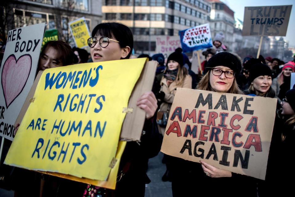  Campaigners in the Czech Republic told Trump to 'Make America America again'