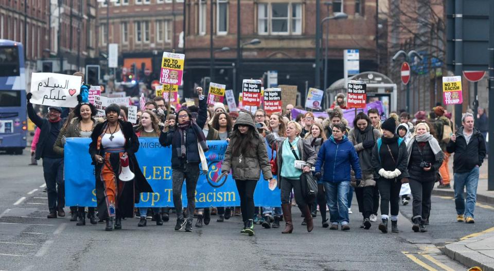  Hundreds of people in Leeds joined in on the worldwide protest