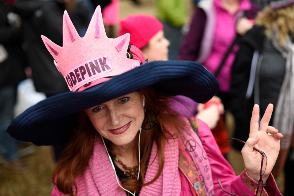  Jodi Evans from Los Angeles, Calif., attends the Women's March on Washington