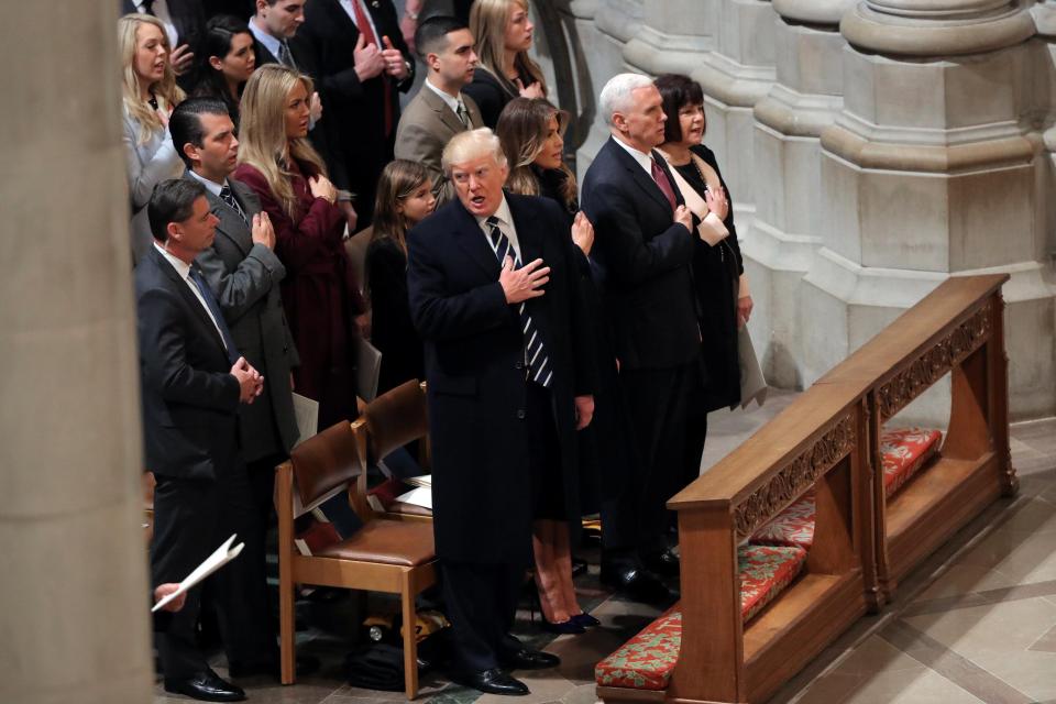  Trump was pictured wearing a striped tie