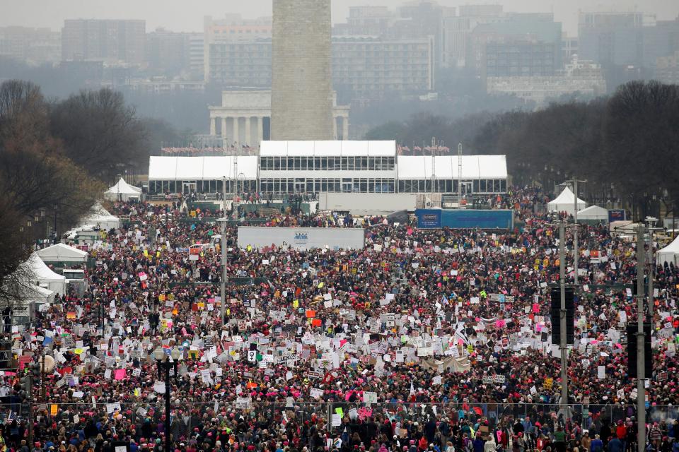  Protesters gathered on the National Mall in Washington DC