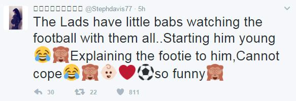  Stephanie Davis shared her pride at her son's love of football