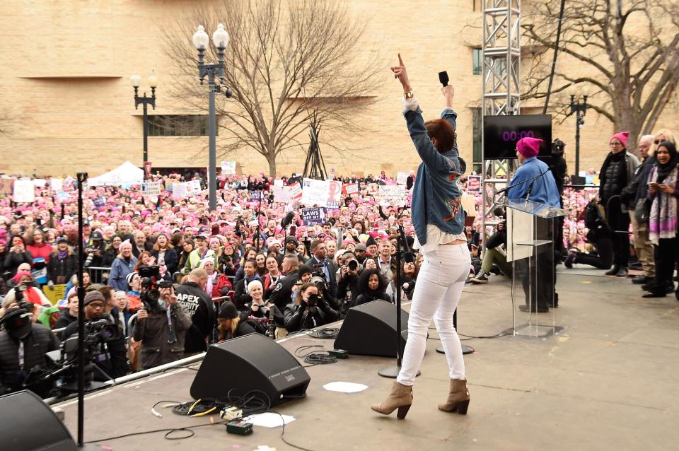  Referencing his infamous attack on Hillary Clinton, Ashley repeatedly chanted "I'm a nasty woman"