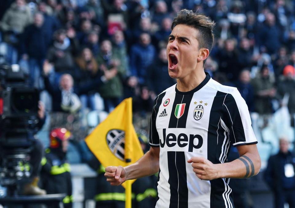  Paulo Dybala celebrates after his sublime finish to open scoring against Lazio