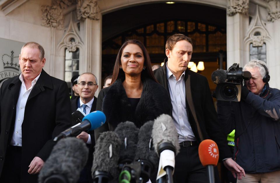  Gina Miller told the media that those in positions of power should be quicker in condemning those who had personally abused her