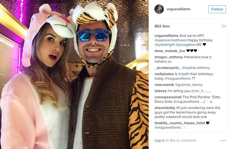  Vogue and Spencer posted a silly pic to Instagram donning their fancy dress