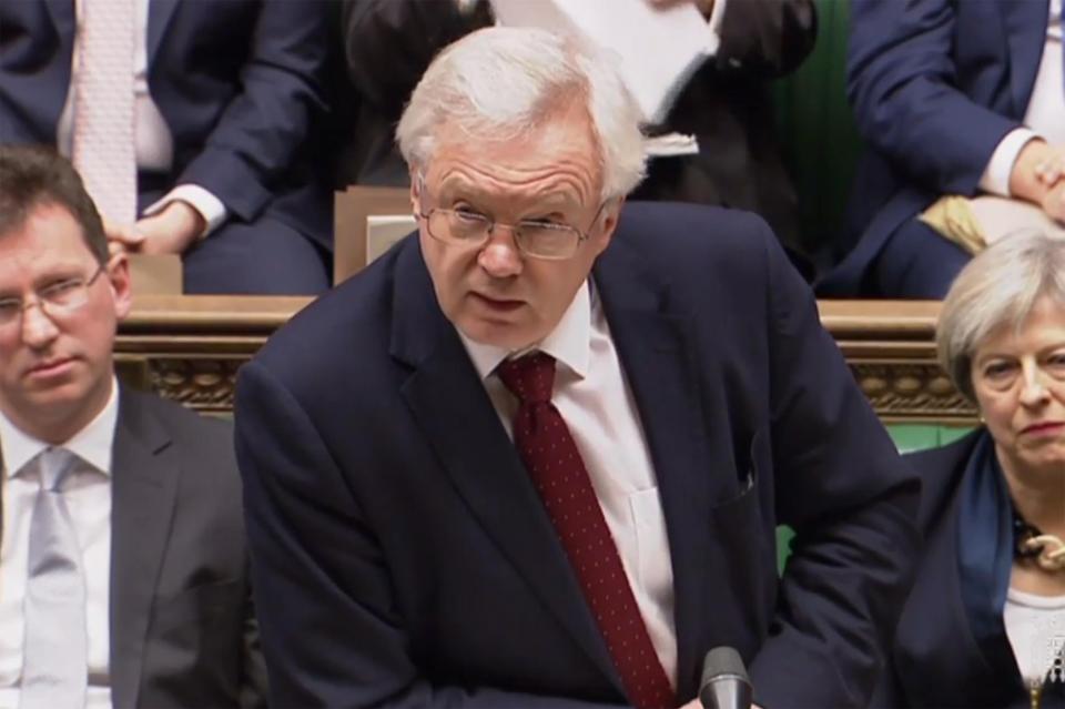  David Davis said today that there would be 'no going back' on the Brexit vote