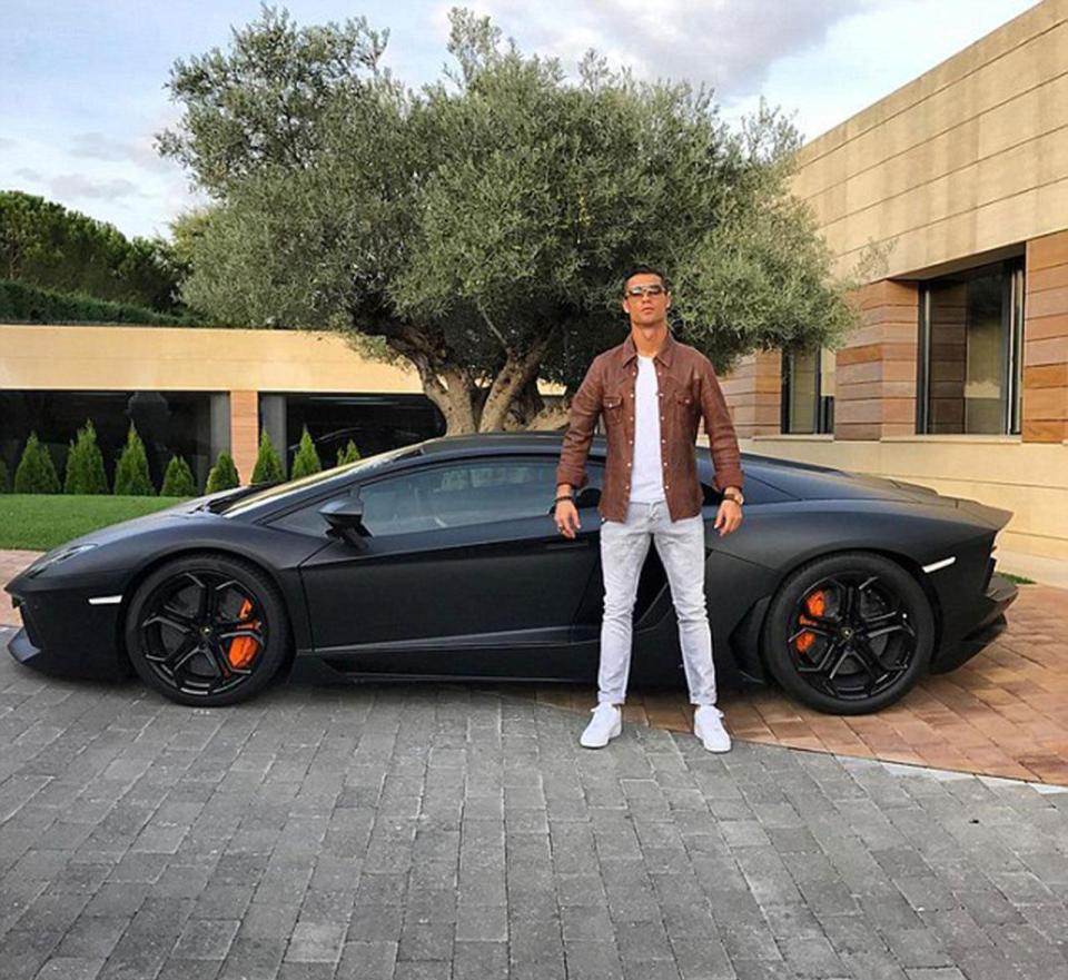  Cristiano Ronaldo was forced to abandon his £260,000 Lamborghini Aventador after a skiing trip