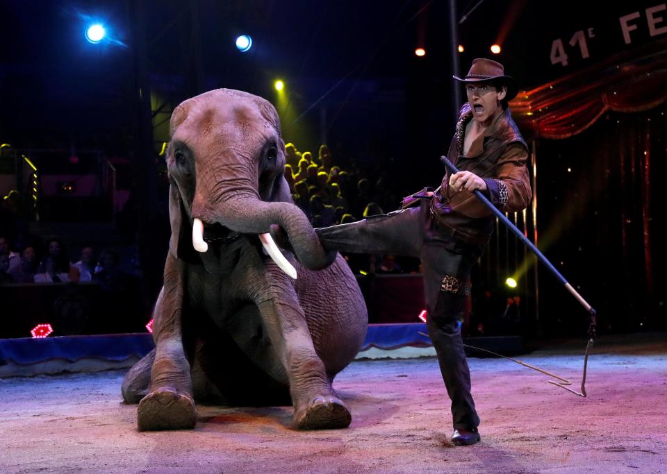  Erwin Frankello, winner of a Silver Clown award, performs during the gala