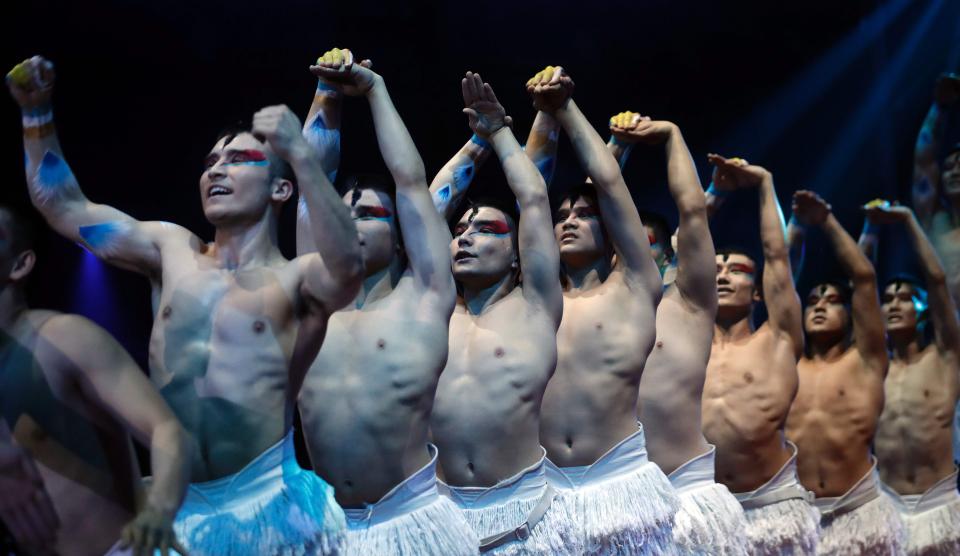  The acrobatic troop of Xianjiang, winners of a Silver Clown award