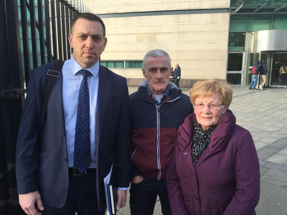  Mr Thornton’s family - pictured with their solicitor - demanded a new inquest for more than 40 years