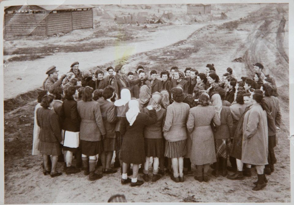  Holocaust survivors celebrate as Belsen is destroyed, after the end of the war