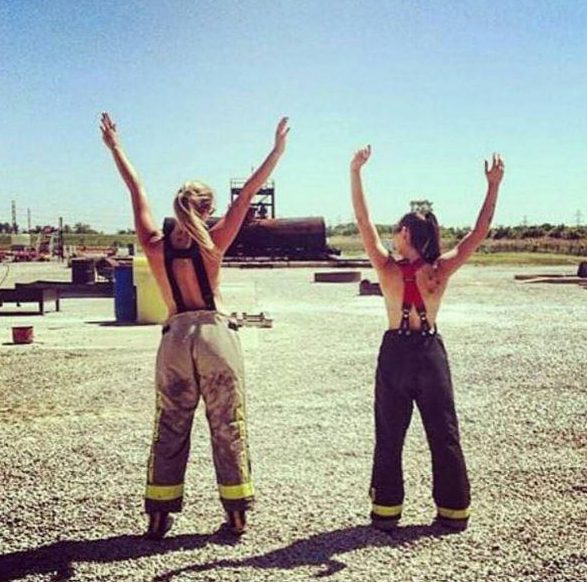  The Women in Uniform Instagram account was set up to celebrate females who work in tough jobs for the public like these firefighter best friends