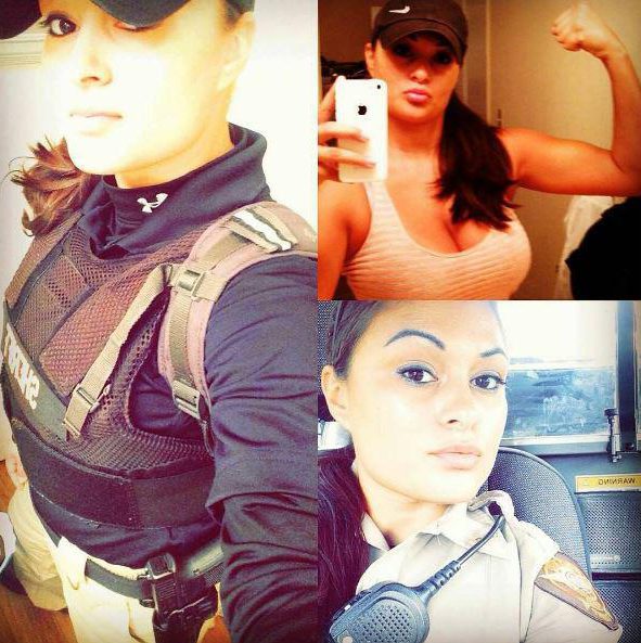  A Deputy Sheriff from Georgia proved she can be strong and sexy with this collage of selfies in her uniform and gym gear