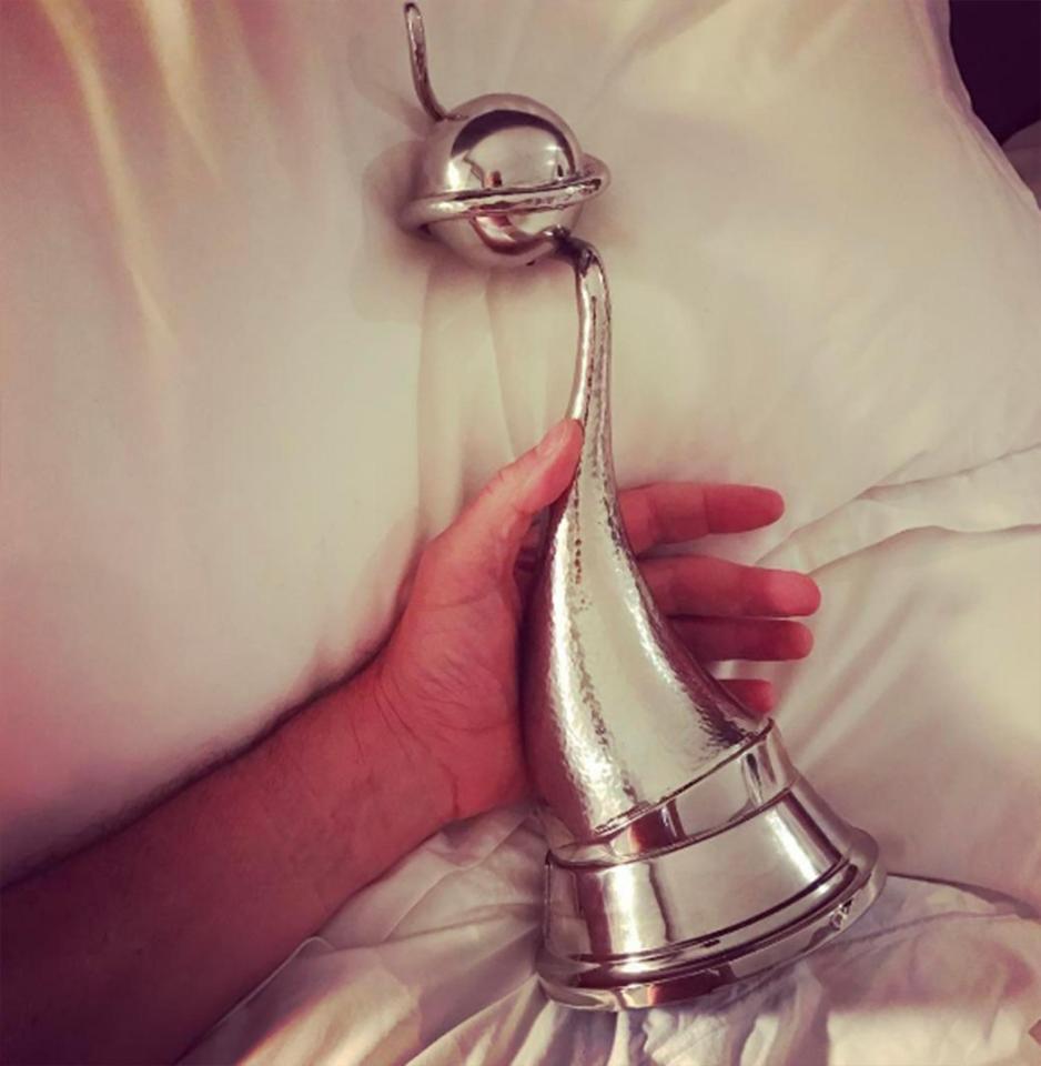  At the end of the night, Phil shared a snap of his prized This Morning trophy