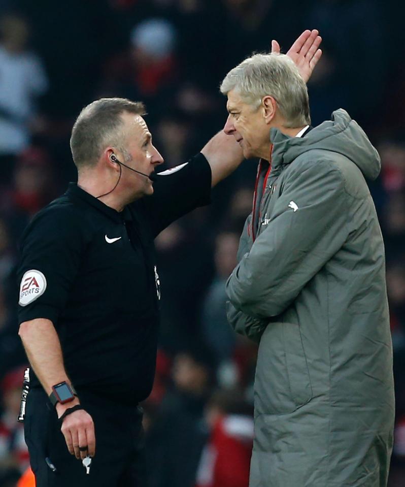  Wenger allegedly called referee Jon Moss a "cheat" during Arsenal's 2-1 win over Burnley