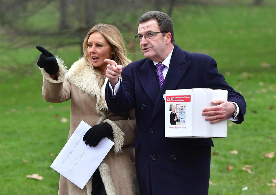  Carol Voderman and RAF veteran John Nichol delivered the petition to Downing Street at midday