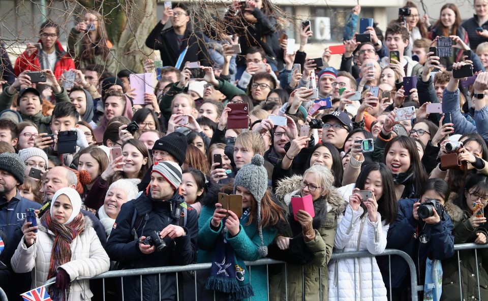  Lots of people, and their phones, were out in Norwich en mass today to try and catch a glimpse of the Queen