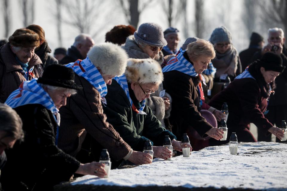  Today, the survivors gathered to attend a prayer and tribute ceremony to mark the 72 anniversary of Auschwitz-Birkenau's liberation