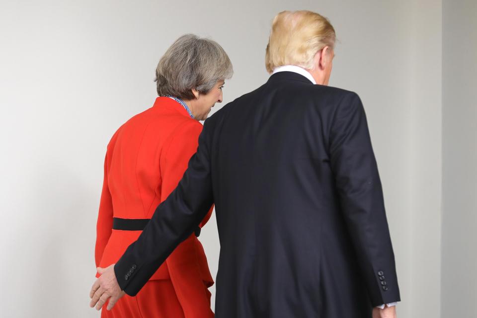  Mrs May and Mr Trump reportedly enjoyed a very loved up lunch in the White House,