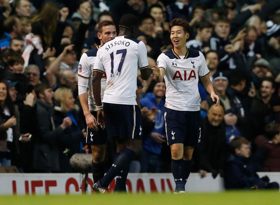  Tottenham's Son Heung-min celebrates scoring their fourth goal