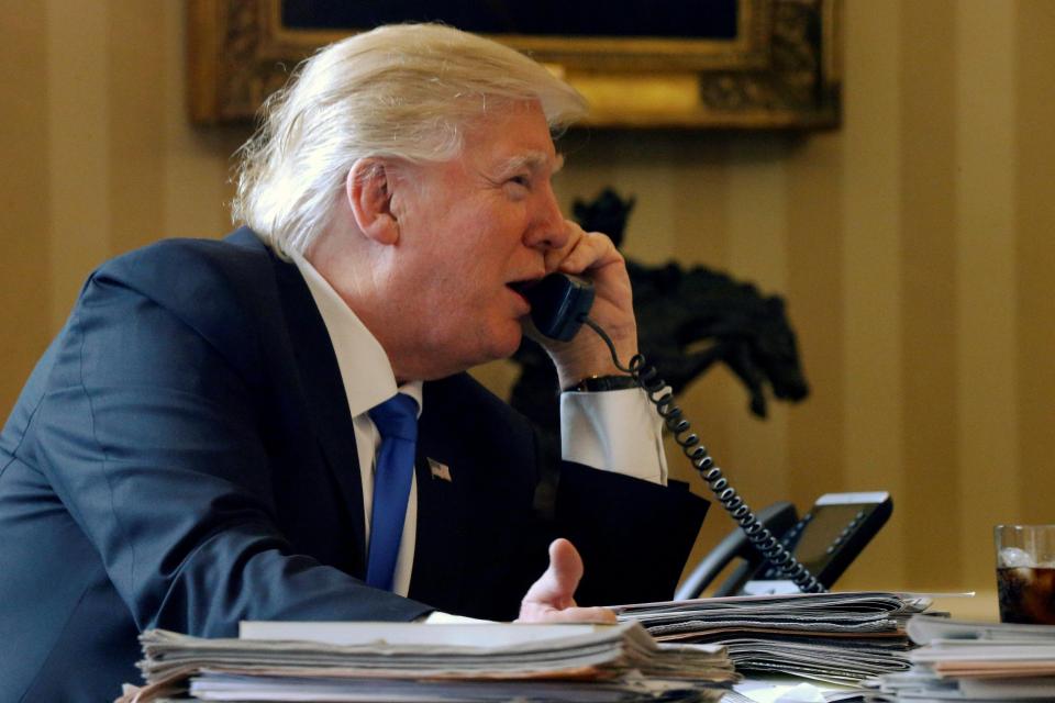  Trump was reportedly on the phone to the Russian premier for 50 minutes in a hotly anticipated exchange