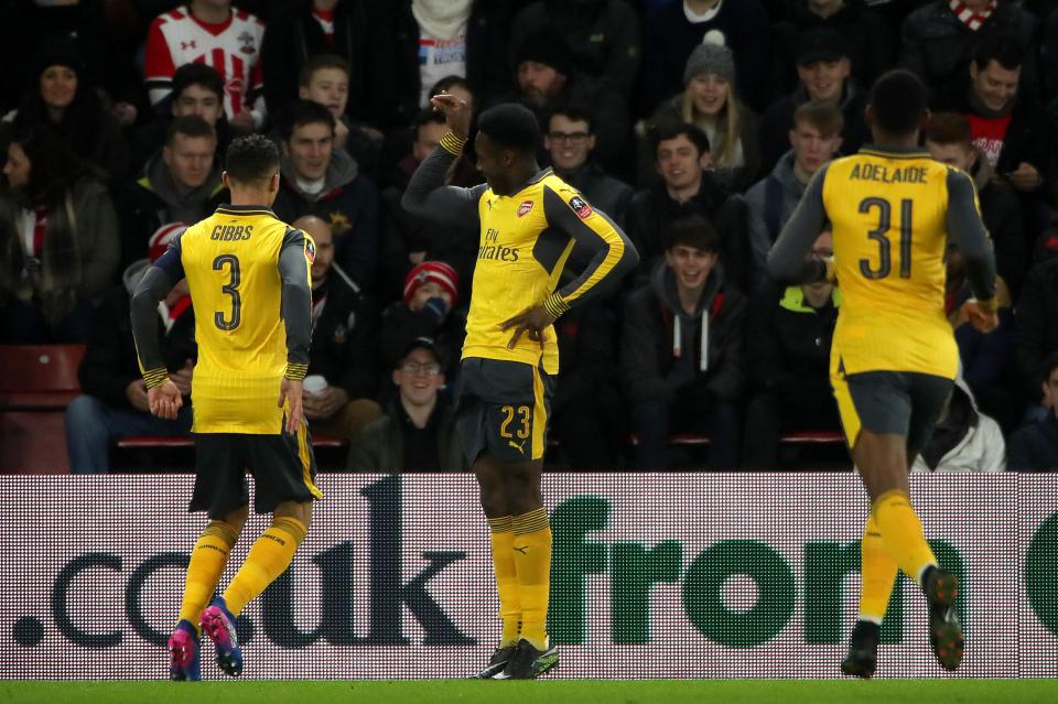  Welbeck took full advantage of his chance to celebrate two FA Cup goals for the Gunners