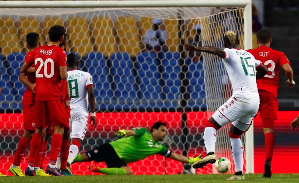  Aristide Bance scores the first goal for Burkina Faso