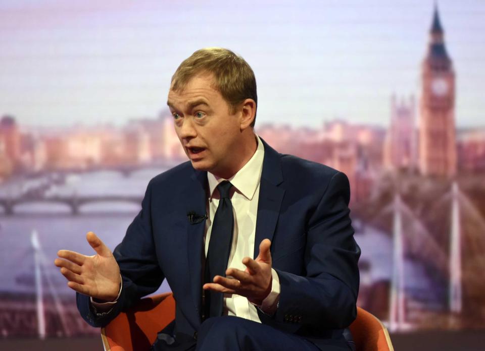  Tim Farron has also urged for the invitation to be withdrawn saying he 'doesn't eat dinner with a bully'